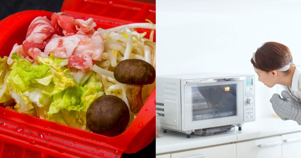 シリコンスチーマーと電子レンジの写真