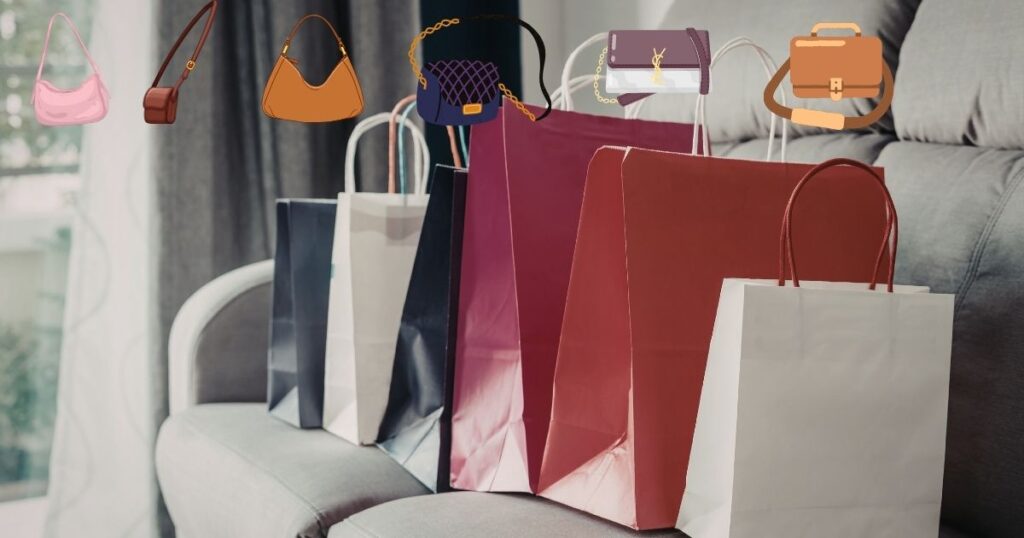 ショップバッグとバッグのイラスト