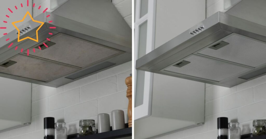 キッチン換気扇写真と星のイラスト