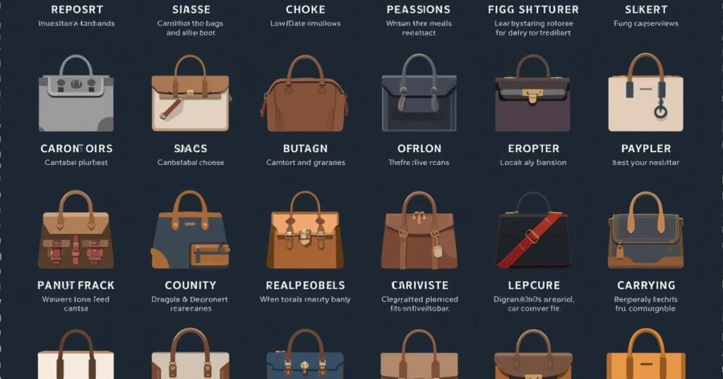 様々なバッグのイラスト