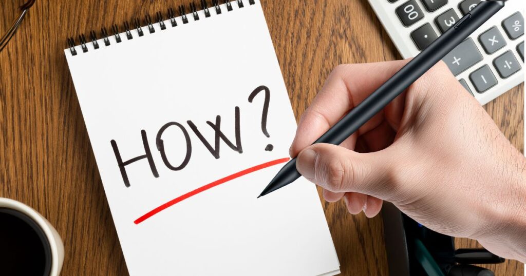 HOW?の文字とタッチペン