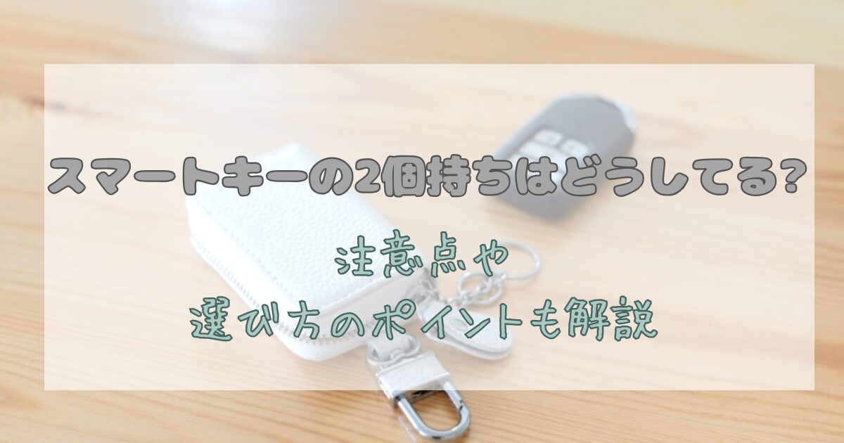 スマートキーの2個持ちはどうしてる?注意点や選び方のポイントも解説
